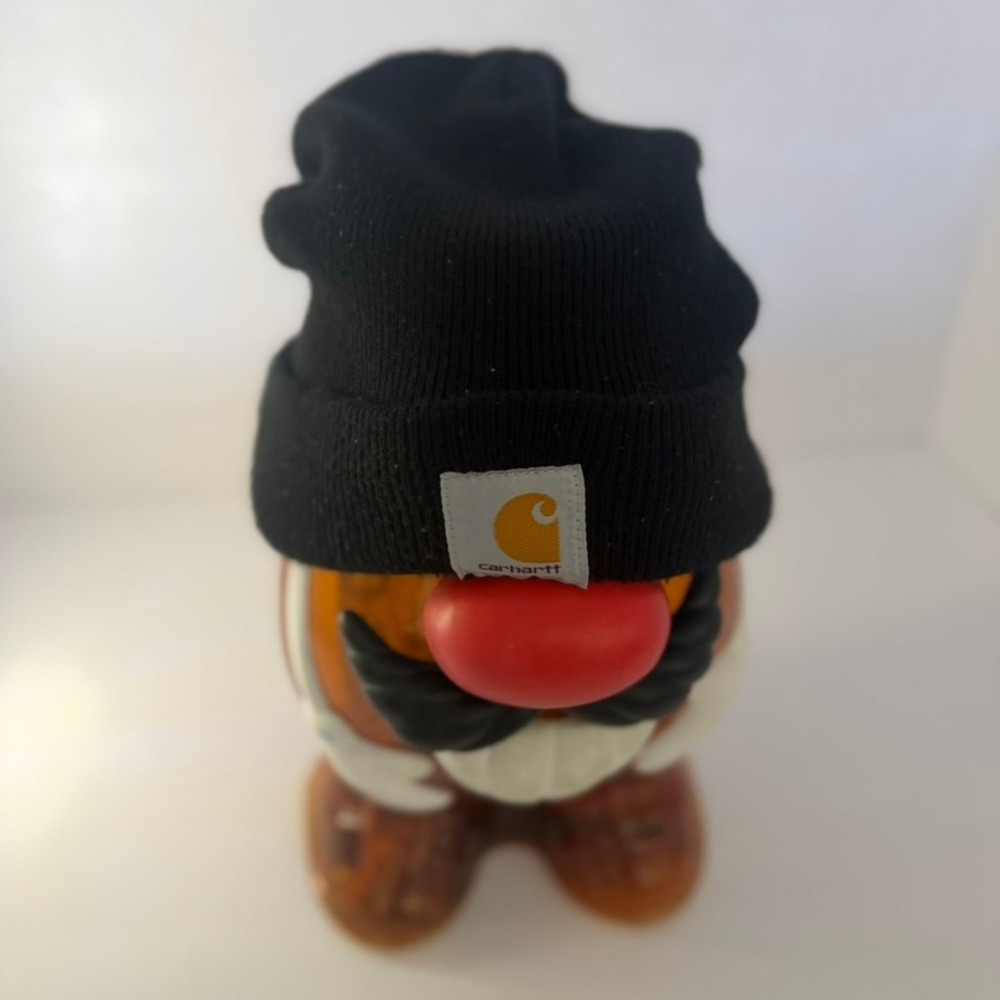 Carhartt Mens Black Acrylic Watch Hat Beanie A18 Logo Patch Knit Cap